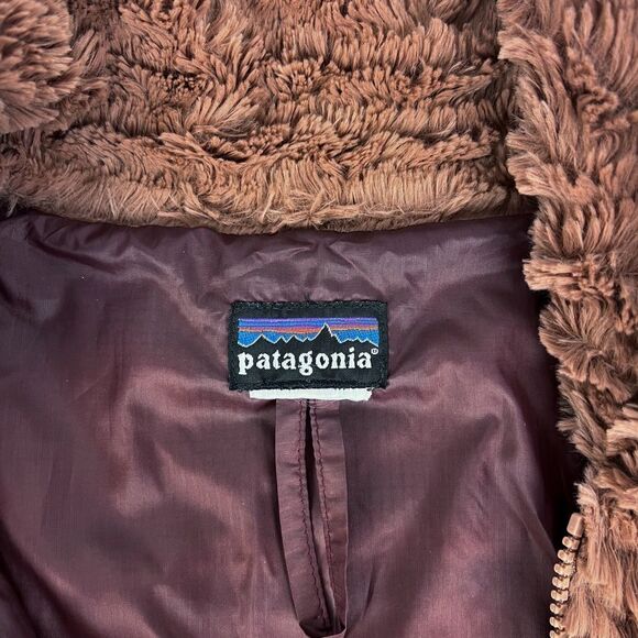 Patagonia Pelage Faux Fur Brown Jacket Small - Picture 7 of 7